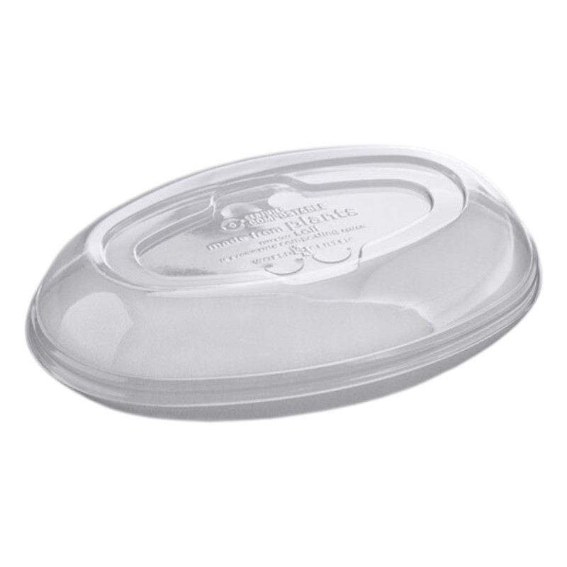 World Centric PLA Lid for 18 OZ Small Fibre Burrito Bowl 400/CS