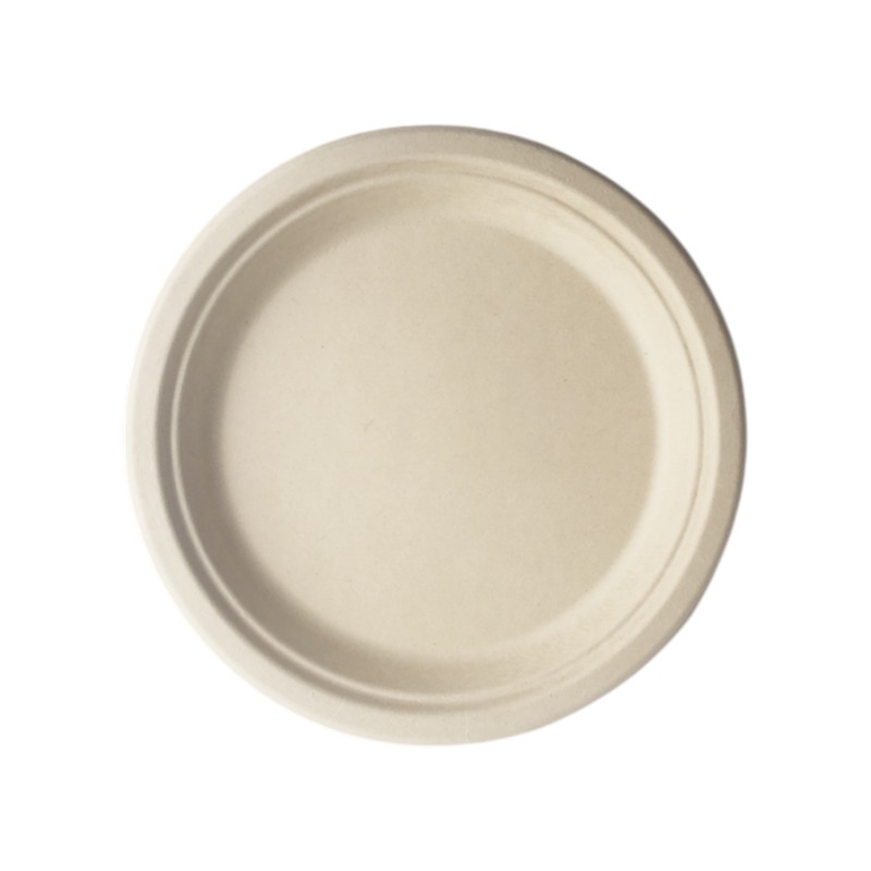 Biodegradable 9" Round Plates 500/Cs