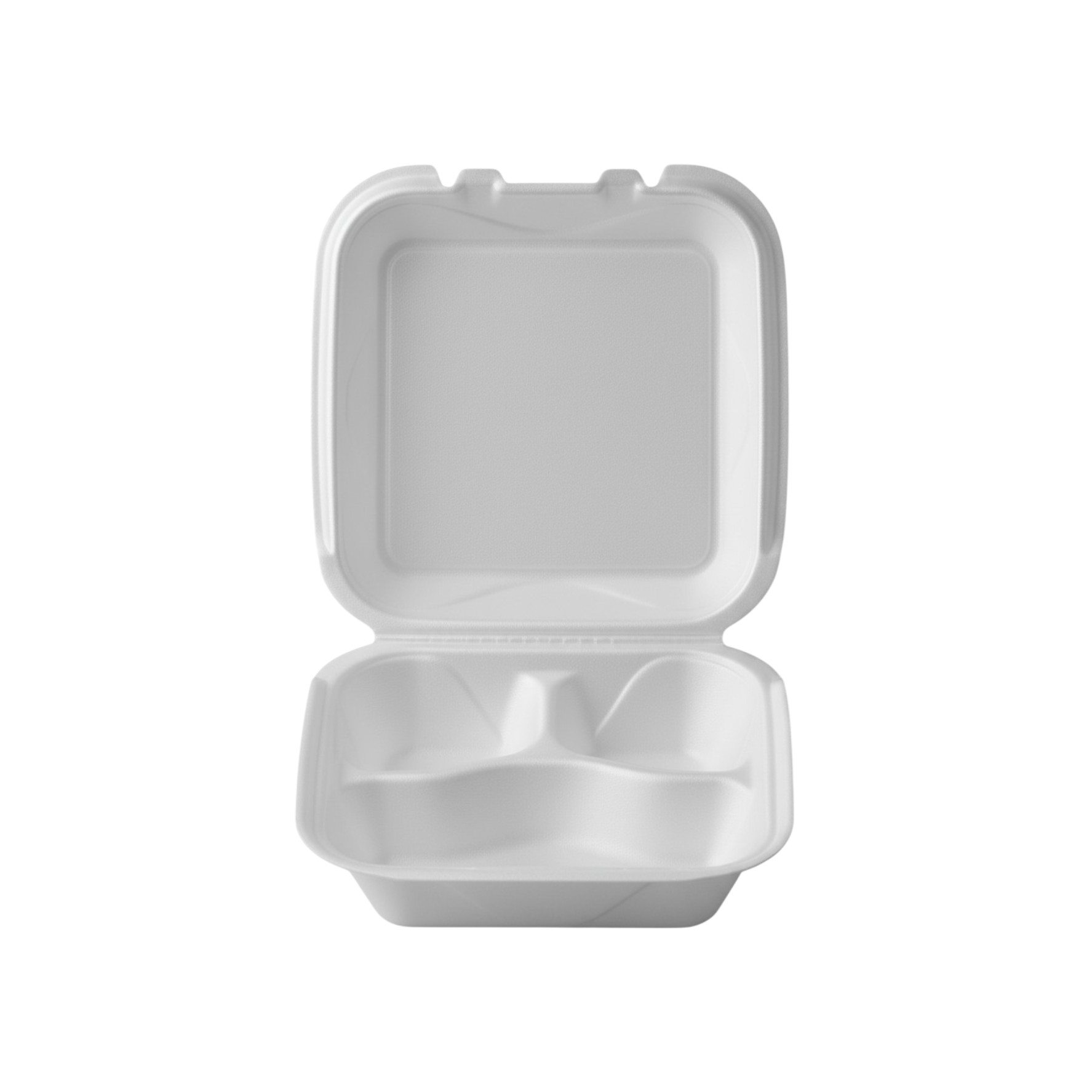 DARNEL Q1 FOAM HINGED LID CONTAINER VENTED WHITE 8X8X3 - 200/Cs
