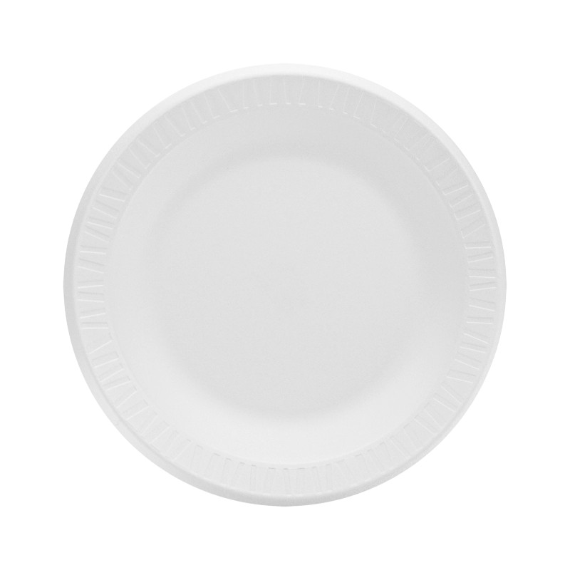 Dart 10PWCR Concorde 10" White Non-Laminated Round Foam Plate - 500/Case