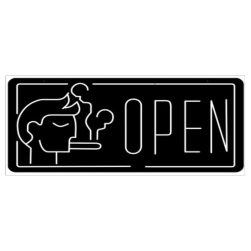 Open - LED Sign with Face - 1CT - 35×17.5 inch