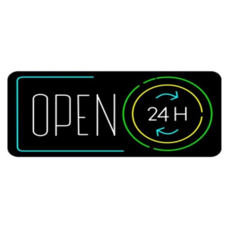 Open 24H - LED Sign - 1CT - 35×17.5 inch