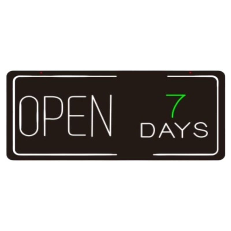 Open 7 Days - LED Sign - 1CT - 35×17.5 inch