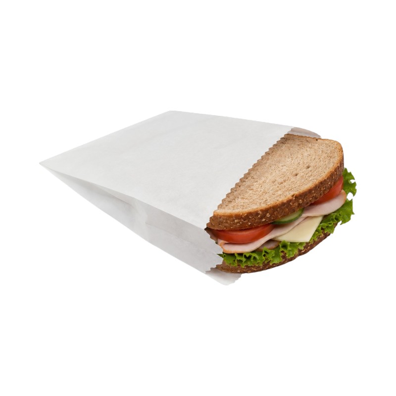 #508 Handheld Paper Bag 6" x 3/4 x 6 1/2" White - 1000 Counts / Case