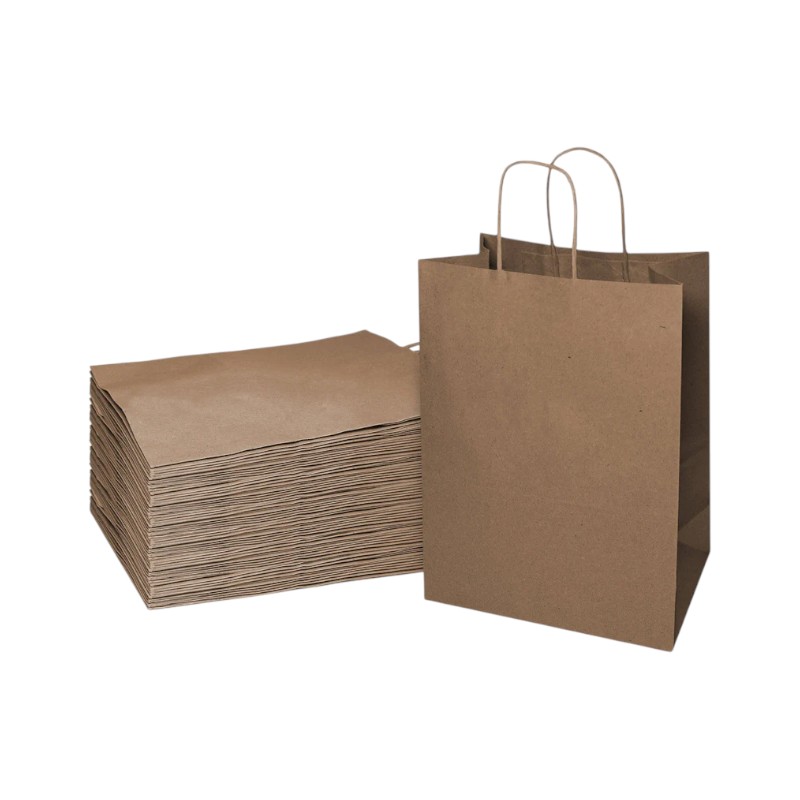 HQ TEMPO Kraft Bag With Handle 8X4.5X10.25 - 250/CS