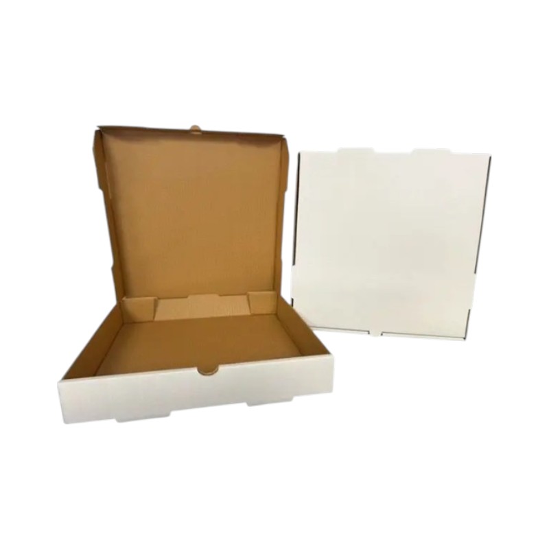 NEMCO PIZZA BOX 10X10X2 WHITE PLAIN / KRAFT B FLUTE 50/CS