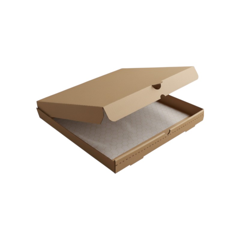 PIZZA BOX 8X8X2 IN Printed Kraft / Kraft B-Flute - 50/Bundle