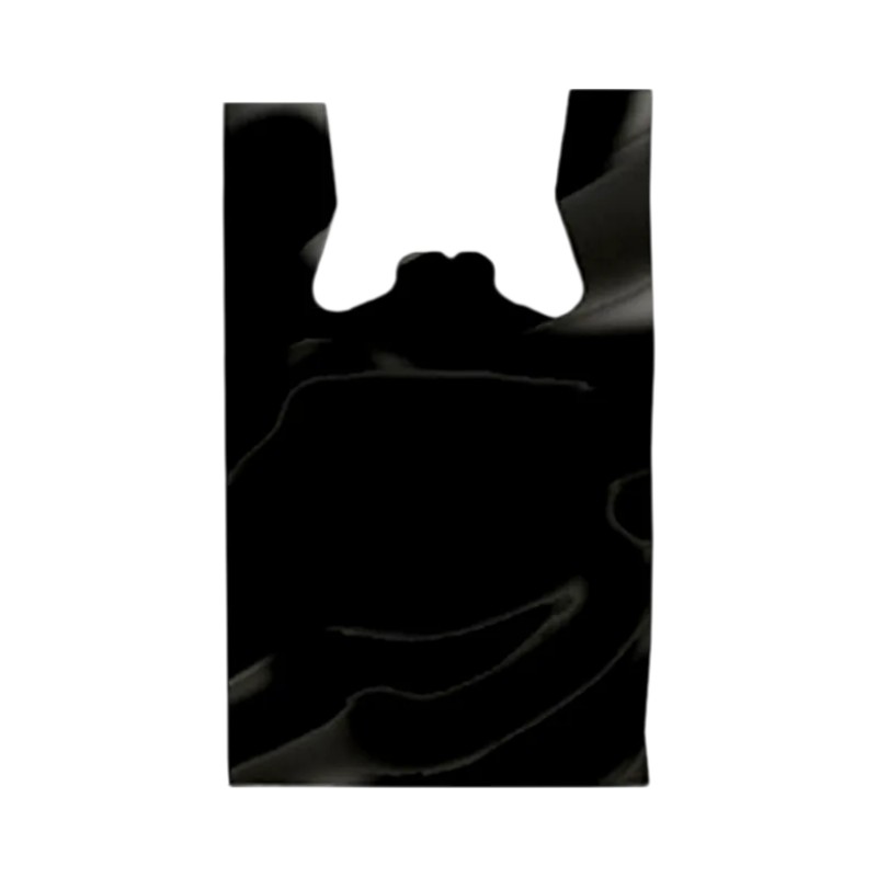 DAP PLAIN BLACK T-SHIRT BAG HD 1/6 HEAVY DUTY (18M) - 400 Counts