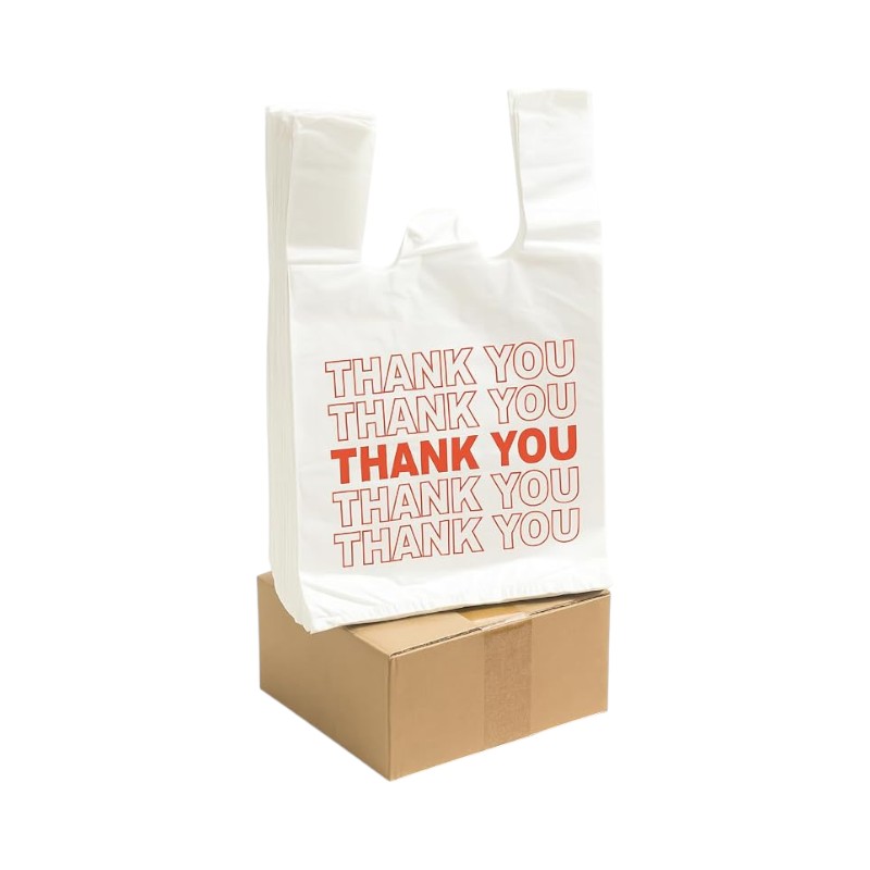 DAP  X-LARGE THANK YOU BAGS WHITE 13X7X22 (16M) - 1000/CS