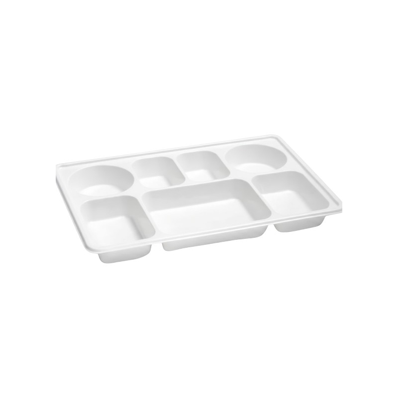 Mark Plastic White Plates 7 Compartments 7CP - 300/Cs