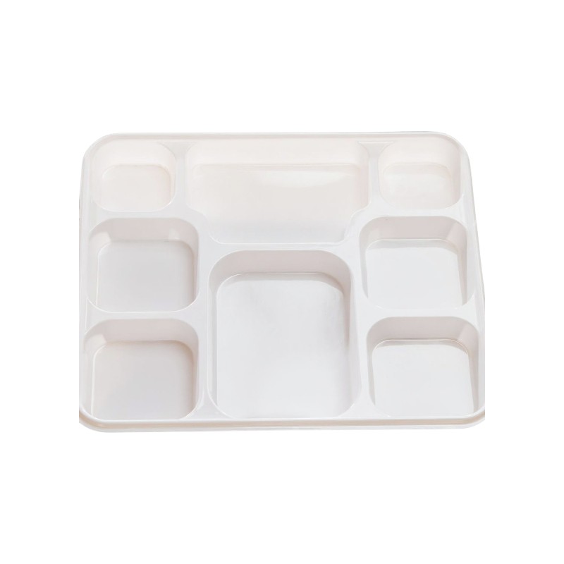 Mark Plastic White Plates 8 Compartments 8CP - 300/Cs
