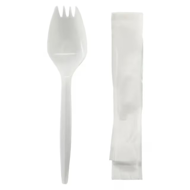HQ SPORK & NAPKIN White Medium weight 2 Kit - 1000 / Case