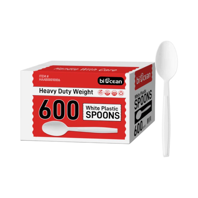 BIOCEAN HEAVY DUTY SPOON WHITE 600/CS