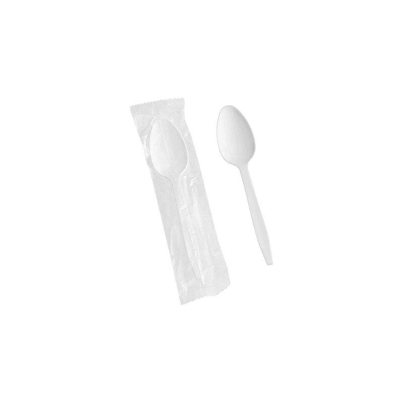 WRAPPED TEASPOON WHITE HEAVY 1000/CS