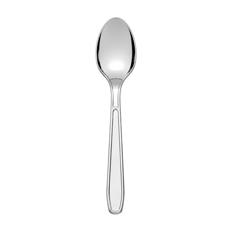 Mark Plastic Silver Spoons - 100 PACK