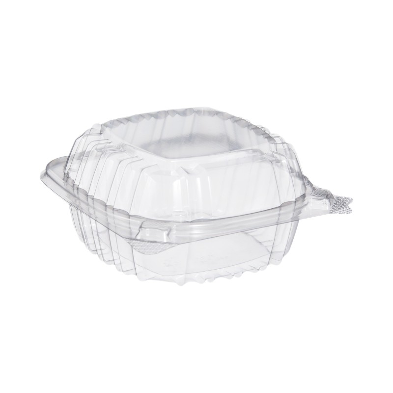 Dart C53PST1 ClearSeal Hinged Lid Plastic Container 5 3/8" x 5 1/4" x 2 5/8" - 500/Case