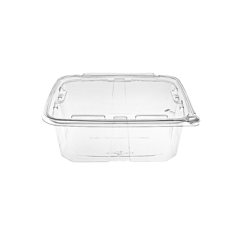 BUT-N-LOC® RPTTE64SW 64oz Clear Hinged Lid Tamper Evident Clear Container - 164/Case
