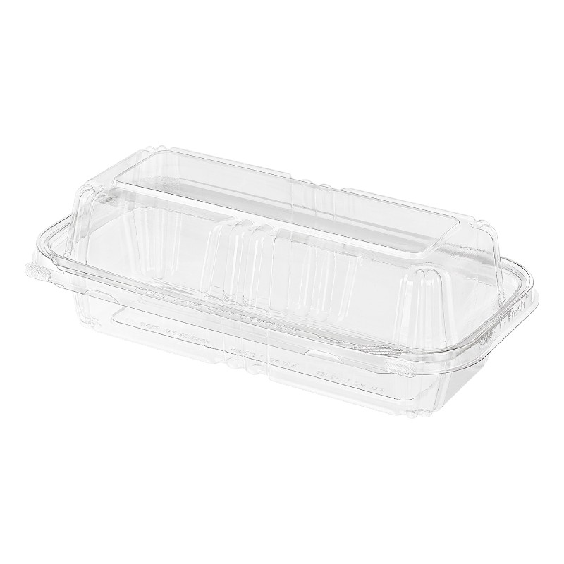Safe-T-Fresh® TS-202 Hoagie & Sub Take-Out Container Hinged With Dome Lid 9X5X3IN RPET Clear Rectangle 150/Case