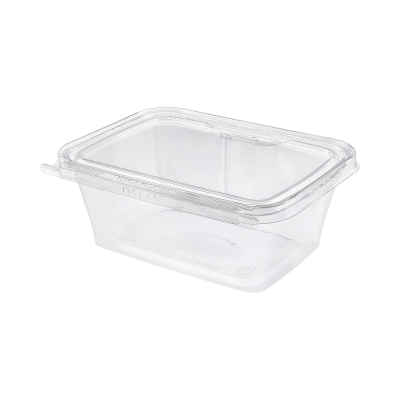 Inline Plastics TS-32 Safe-T-Fresh 32oz Tamper-Resistant / Evident Hinged Container with Flat Lid - 200/Case