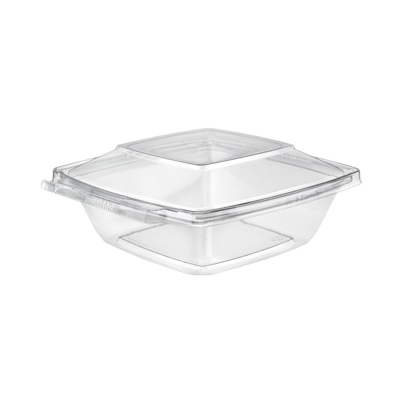 Inline Plastics TS-32PW Safe-T-Fresh 32oz Tamper-Resistant / Evident Hinged Container with Unique Lid - 168/Case