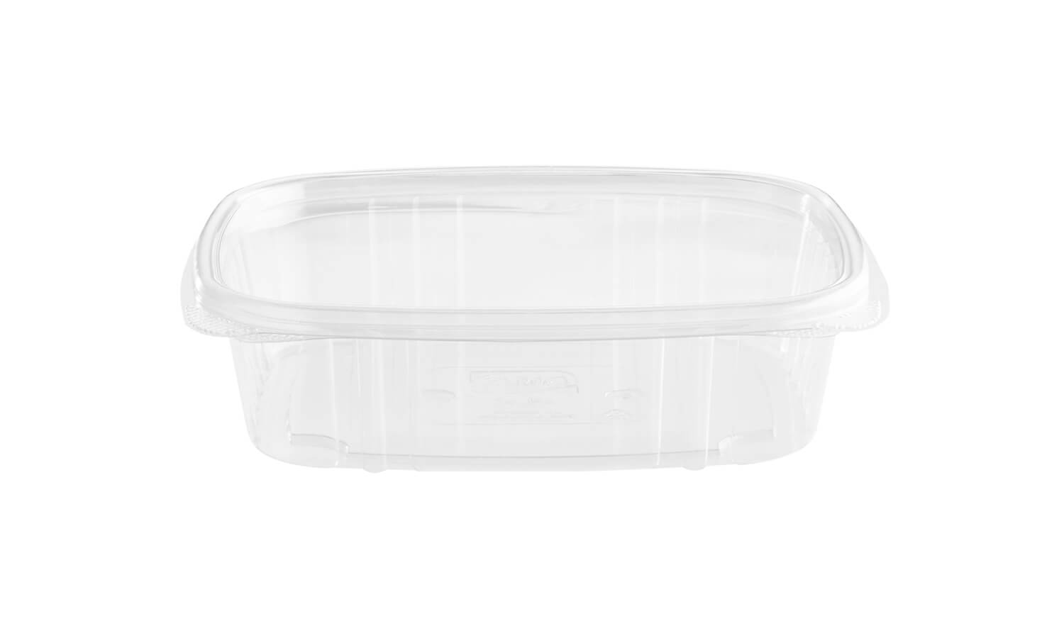 HQ 24OZ Square Clear PET Hinged Lid Container - 200/Cs