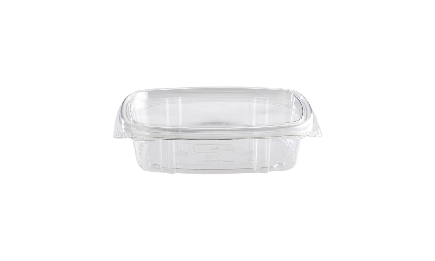 HQ 8OZ Square Clear PET Hinged Lid Container - 200/Cs