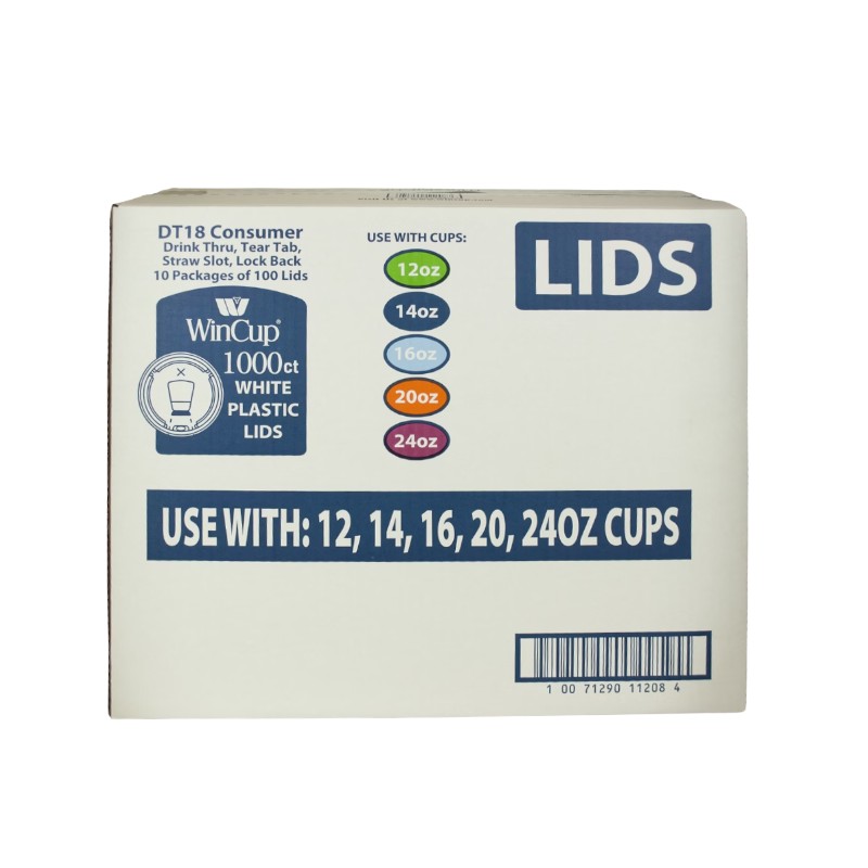 DT18B- 12-24OZ DUAL TAB WHITE LID (1000/CS)