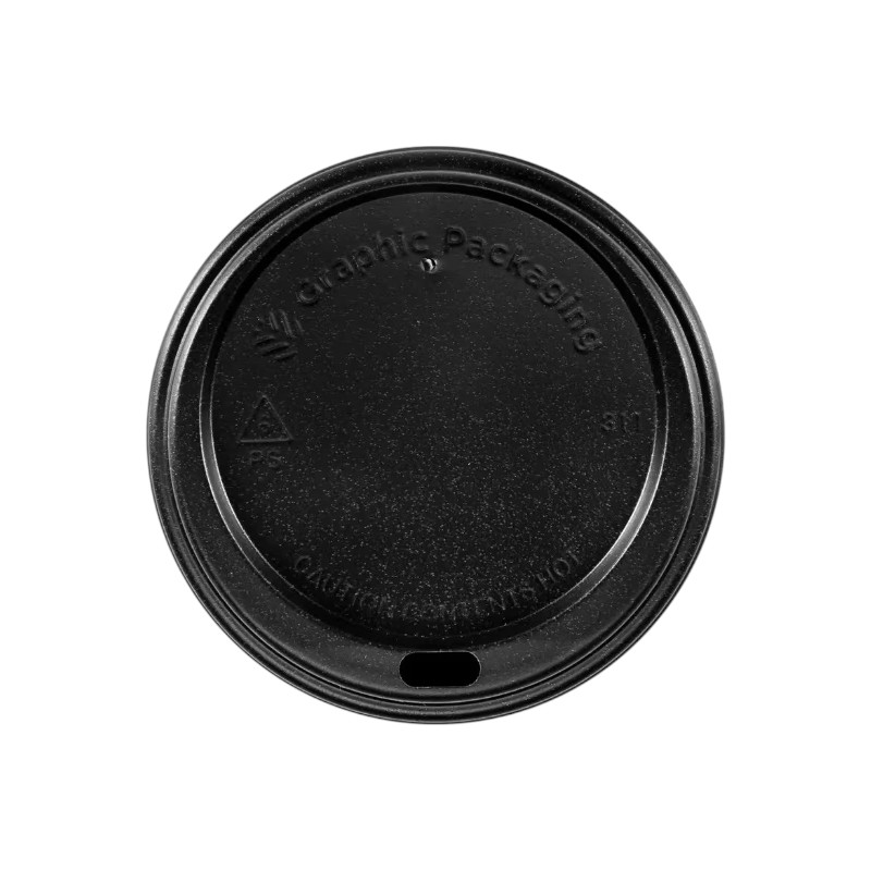 Empress Travel Lid PS for Paper Hot Cup 8oz Black, 80mm (1000 case)