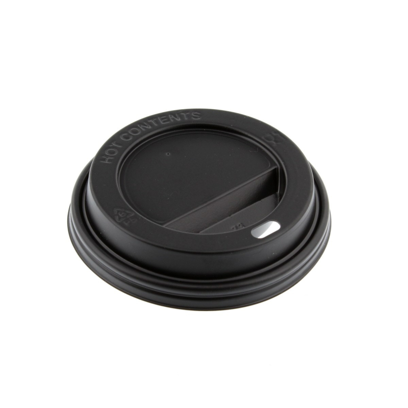 Sipper Lid Black for 12oz-16oz Paper Hot Cups - 500/Cs